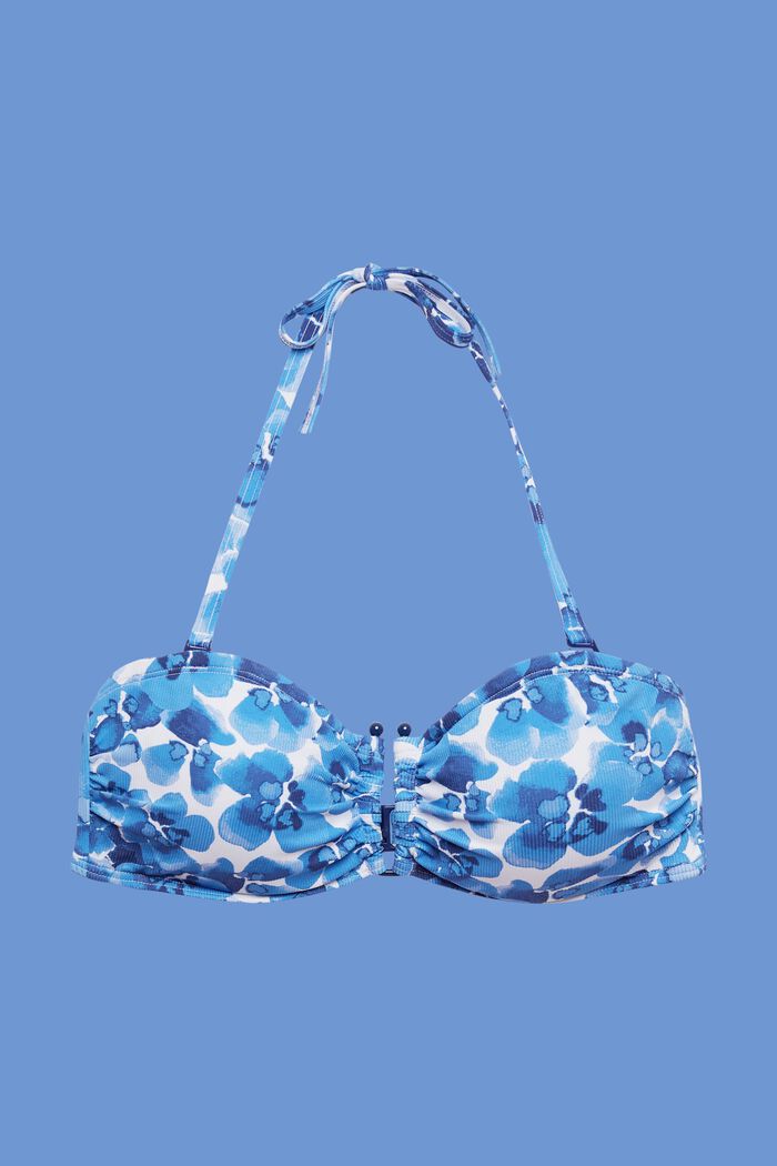 Góra od bikini typu bandeau z nadrukiem, BLUE, detail image number 4