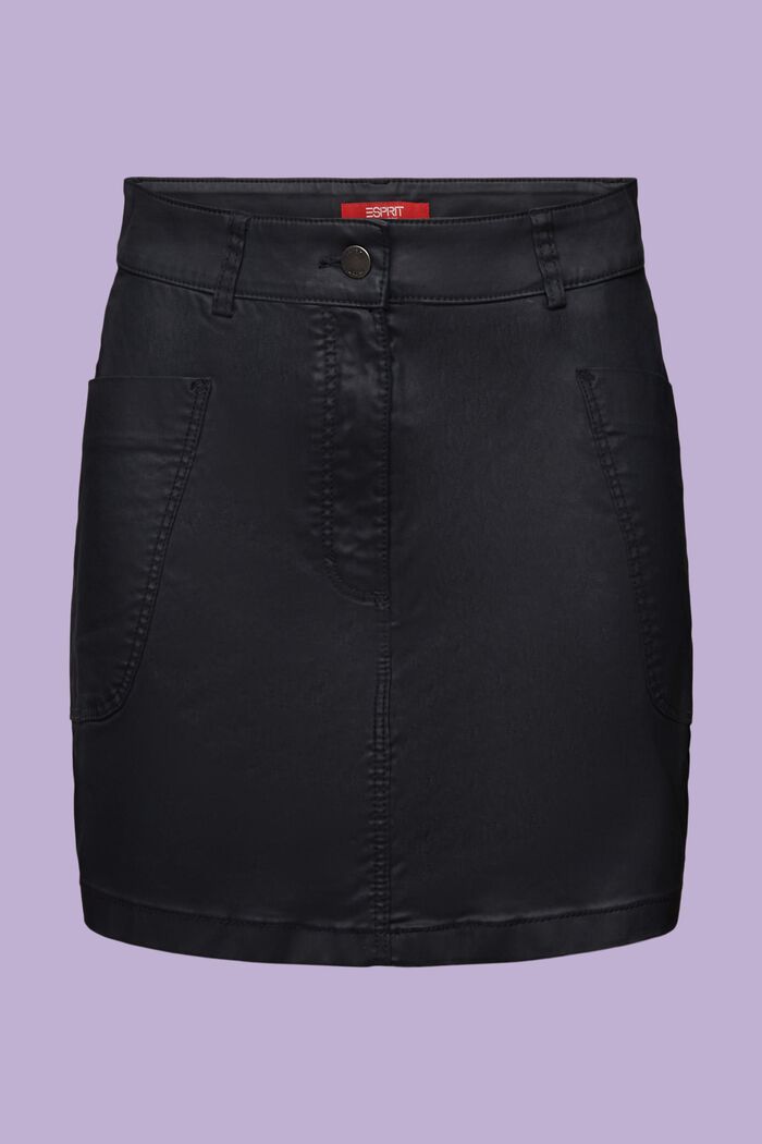 Powlekana spódnica mini, BLACK, detail image number 6
