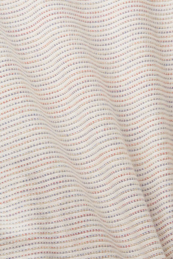 Sweter w kolorowe paski z bawełny organicznej, OFF WHITE, detail image number 5