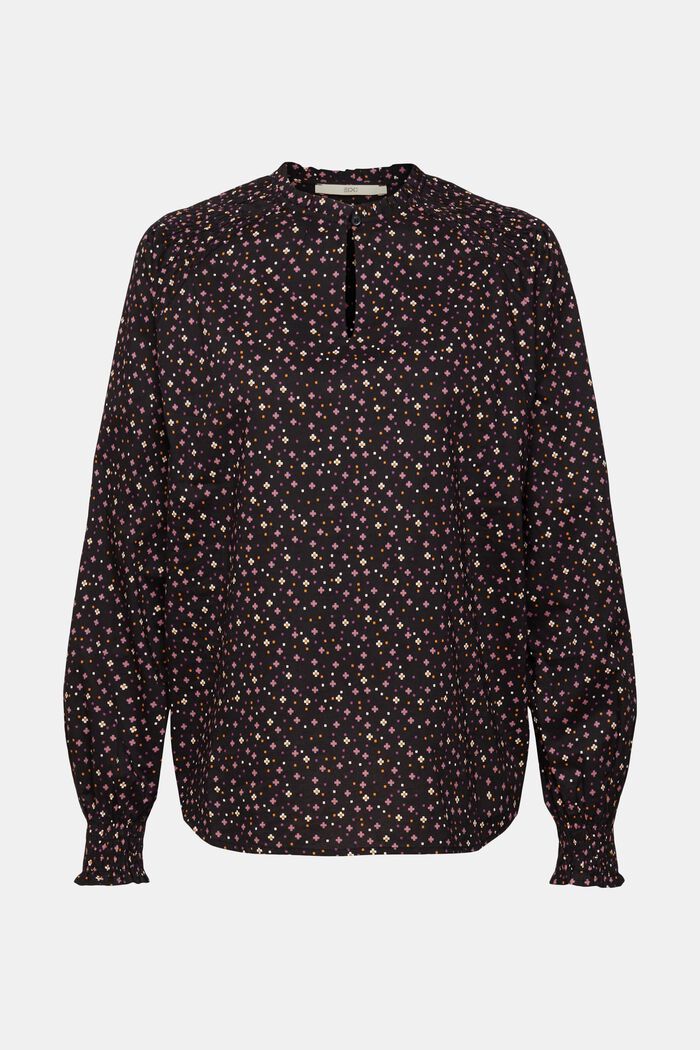 Bluzka ze wzorem, bawełna organiczna, BLACK, detail image number 5