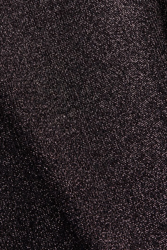 Metaliczna sukienka mini z dzianiny, BLACK, detail image number 6