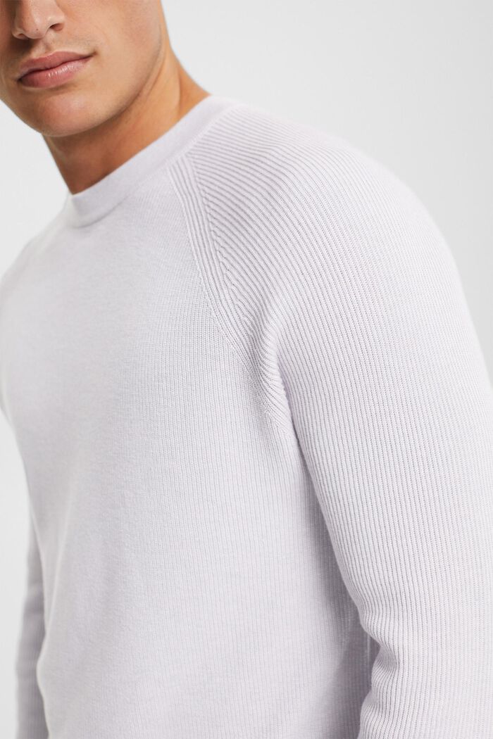 Sweter z okrągłym dekoltem, 100% bawełny, LAVENDER, detail image number 0