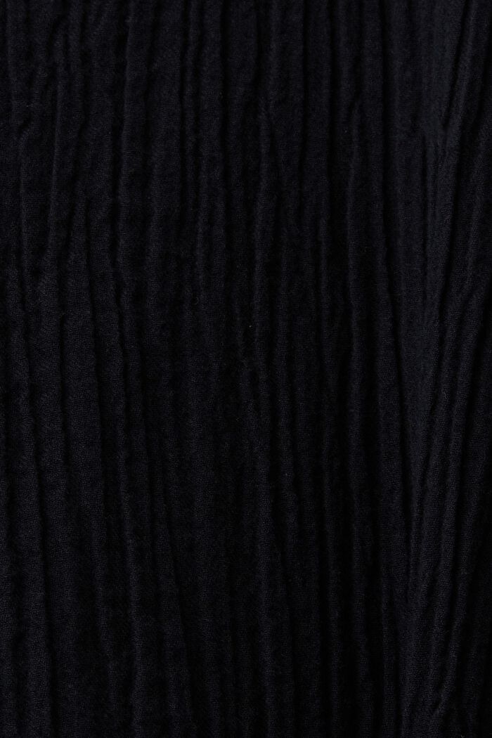 Marszczona sukienka midi z paskiem, BLACK, detail image number 6