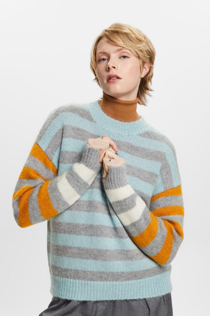 Sweter z mieszanki wełny i moheru, MEDIUM GREY, detail image number 1