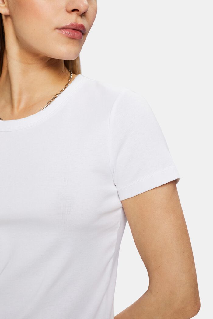 Bawełniany T-shirt z krótkim rękawem, WHITE, detail image number 2