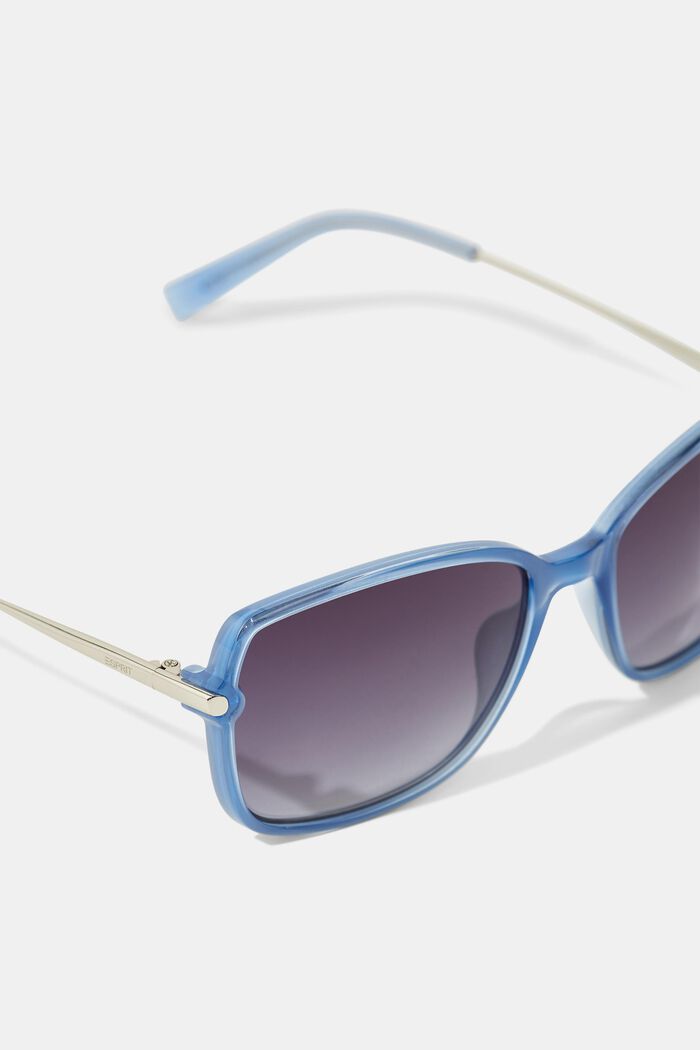 Prostokątne okulary przeciwsłoneczne z różnych materiałów, BLUE, detail image number 1