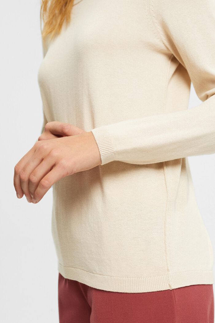 Sweter z dzianiny, BEIGE, detail image number 3