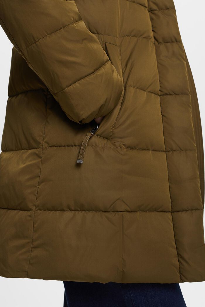 Puchowy płaszcz z kapturem, DARK KHAKI, detail image number 2
