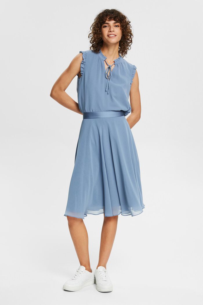Light woven Skirt, GREY BLUE, detail image number 1