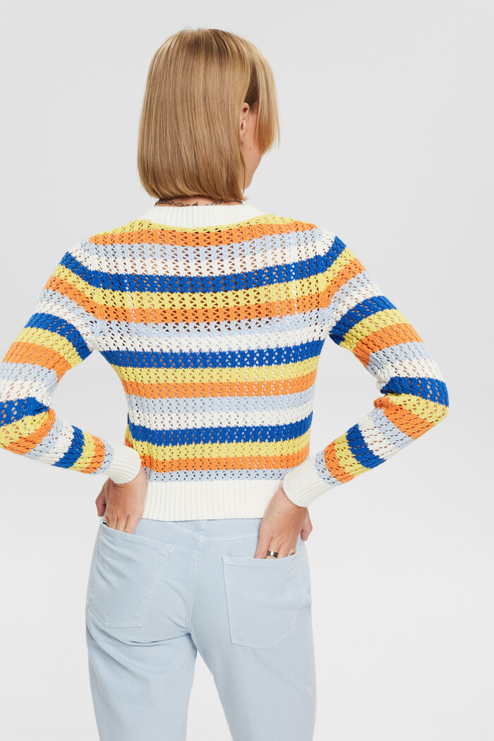 Fakturowany sweter z bawełny organicznej, NEW OFF WHITE, detail image number 3