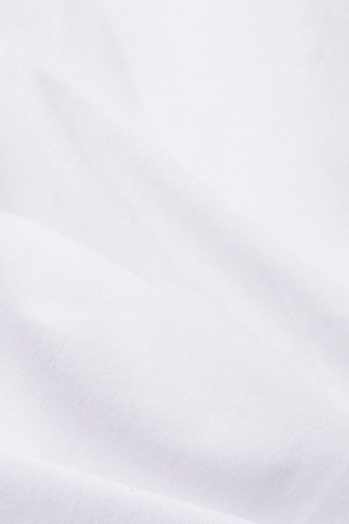 Bawełniany T-shirt z dekoltem w serek bez rękawów, WHITE, detail image number 5