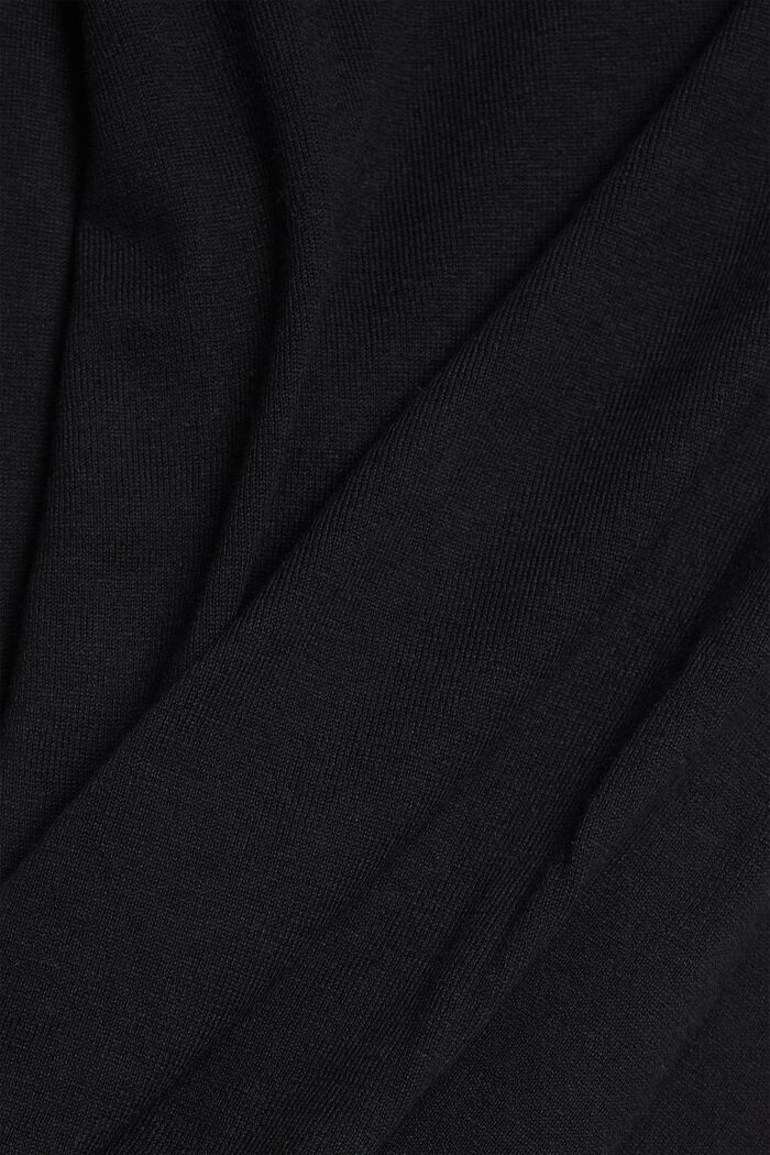 Sweter basic z mieszanki z bawełną ekologiczną, BLACK, detail image number 1