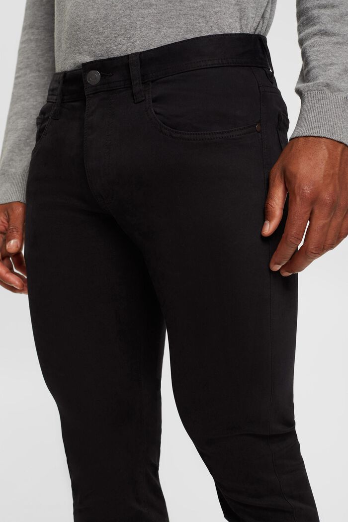 Spodnie slim fit, bawełna organiczna, BLACK, detail image number 0