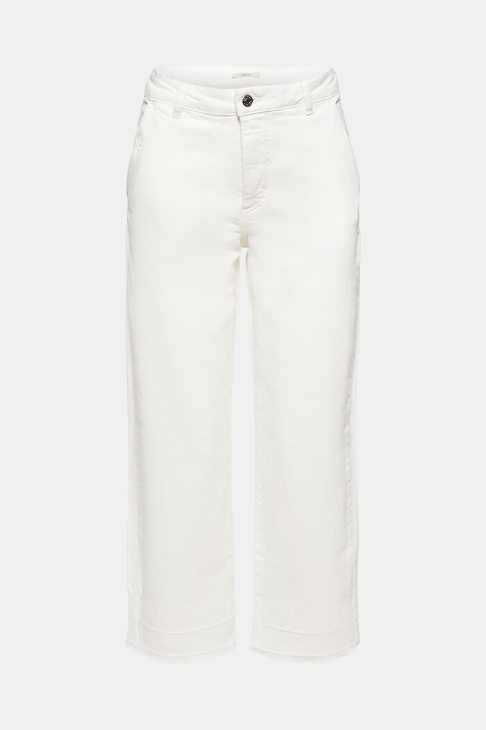 Spodnie o dł. 7/8 z niewykończonym brzegiem nogawek, OFF WHITE, overview