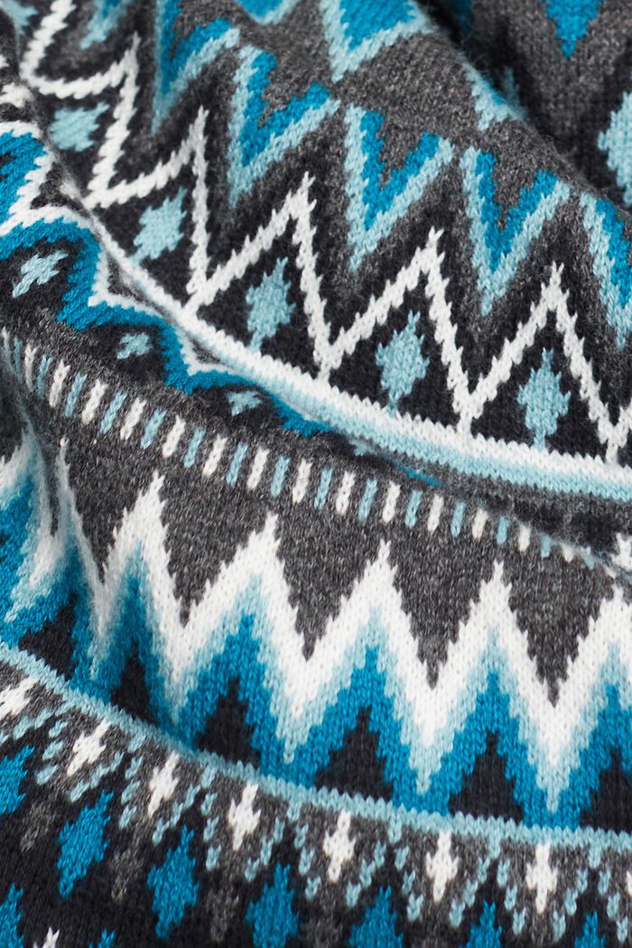 Żakardowy sweter, BLACK, detail image number 6
