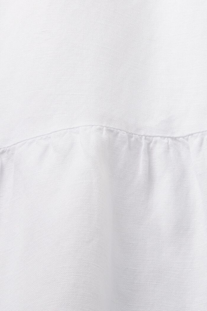 Bluzka z mieszanki lnianej, WHITE, detail image number 5
