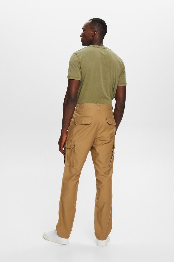 Spodnie bojówki z efektem sprania, 100% bawełny, CAMEL, detail image number 3