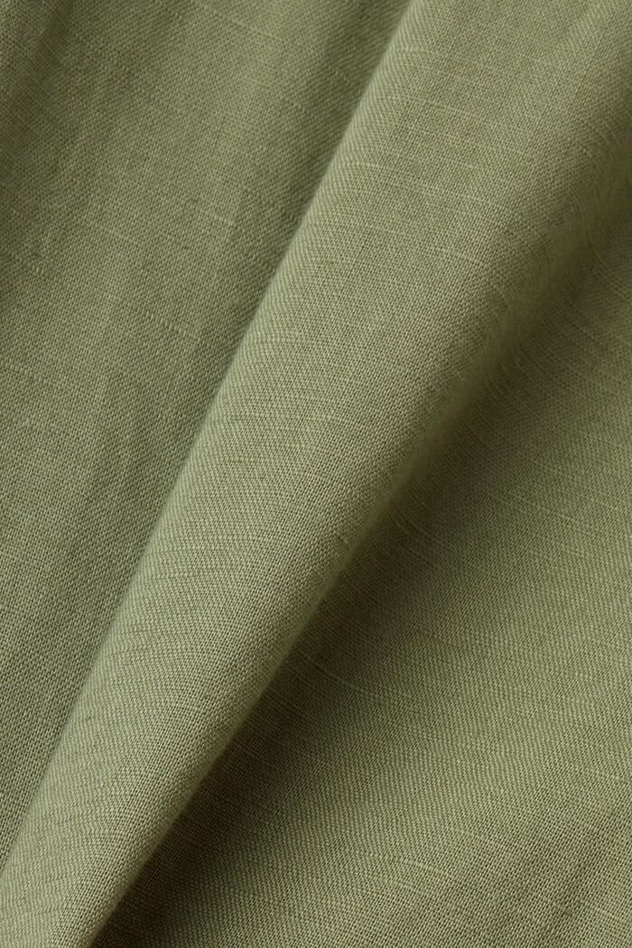 Koszula z przypinanym kołnierzykiem z mieszanki bawełny i lnu, LIGHT KHAKI, detail image number 5