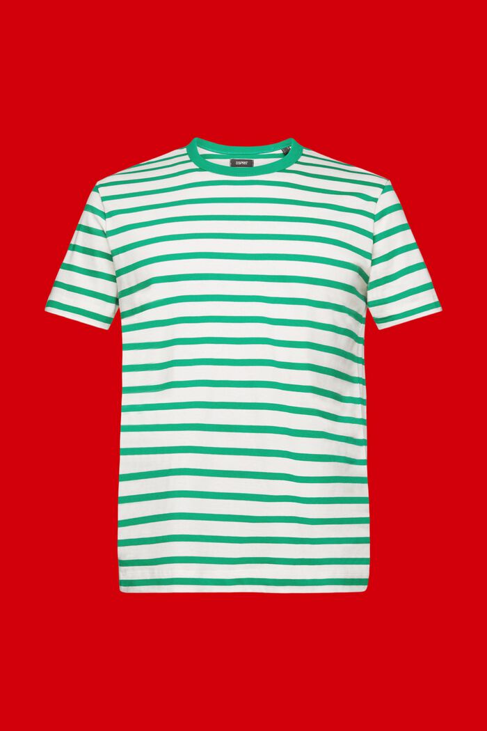T-shirt w paski ze zrównoważonej bawełny, GREEN, detail image number 6