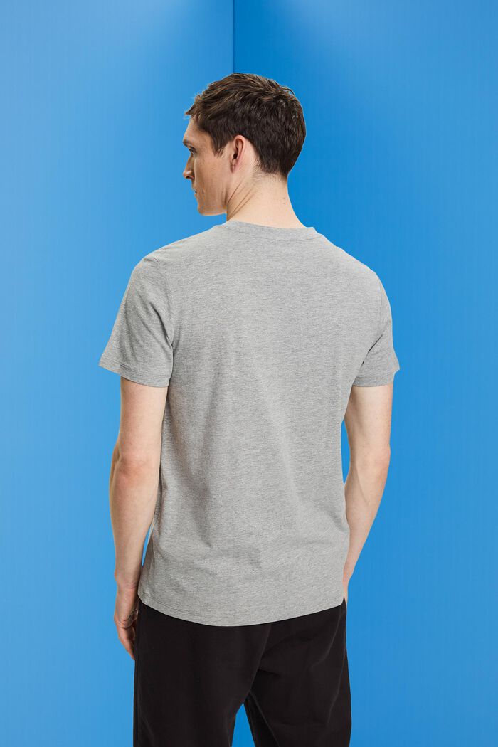 T-shirt z okrągłym dekoltem, slim fit, MEDIUM GREY, detail image number 3