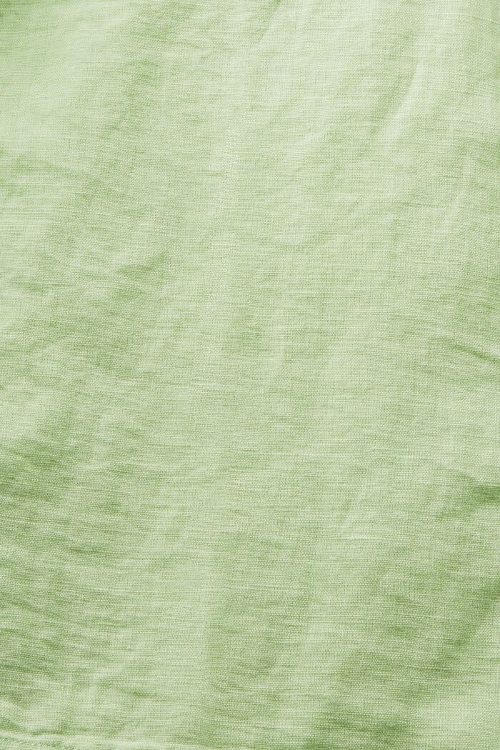Bluzka koszulowa z lnu i bawełny, LIGHT GREEN, detail image number 6