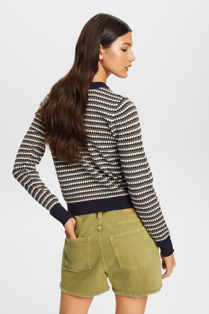 Kolorowy sweter, mieszanka z bawełną, NAVY, detail image number 3