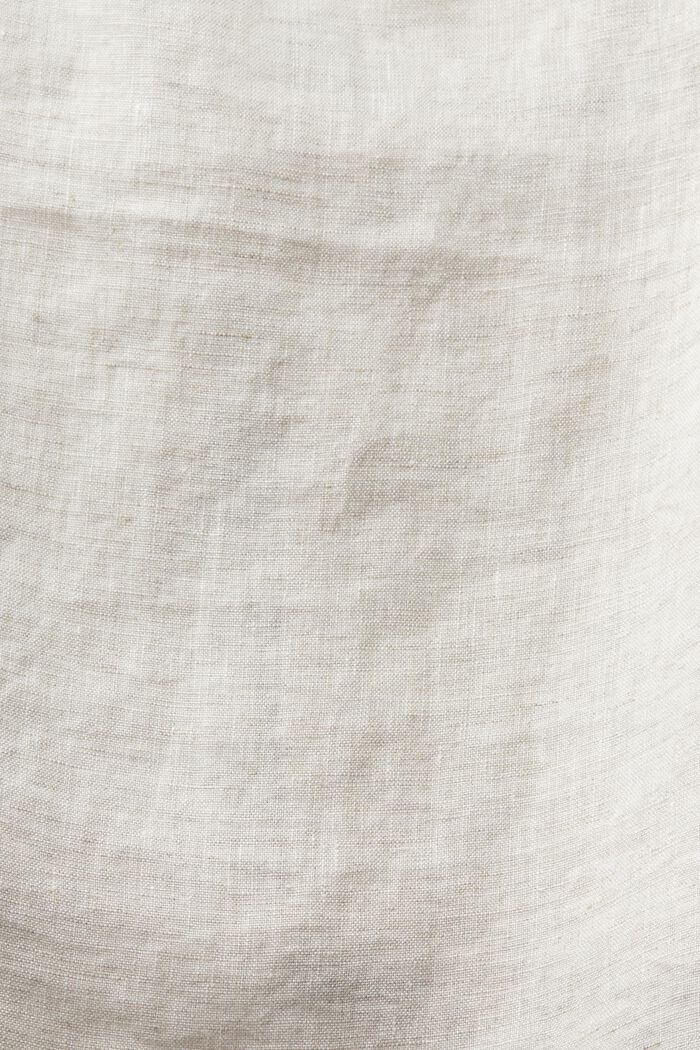 Krótka bluzka z odkrytymi plecami z bawełny i lnu, BEIGE, detail image number 5