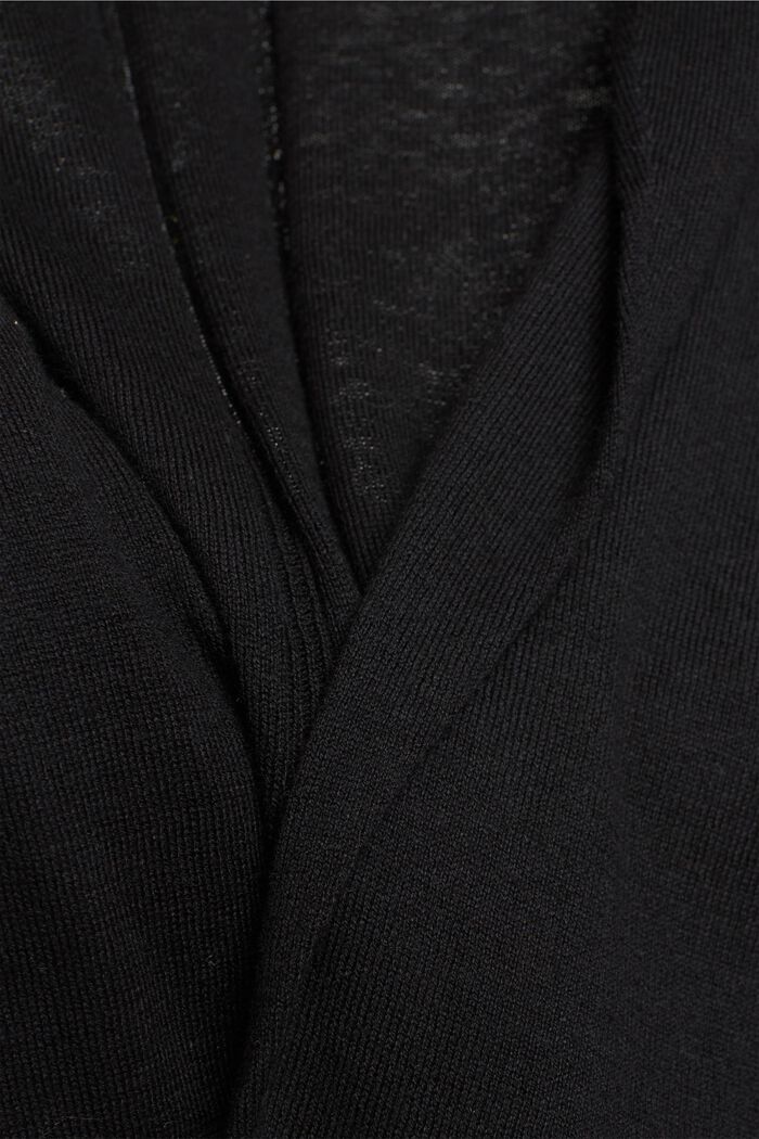 Kardigan z mieszanki z bawełną ekologiczną, BLACK, detail image number 4