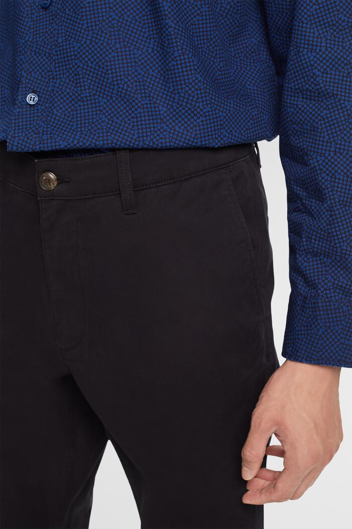 Spodnie chino z twillu bawełnianego, slim, BLACK, detail image number 2