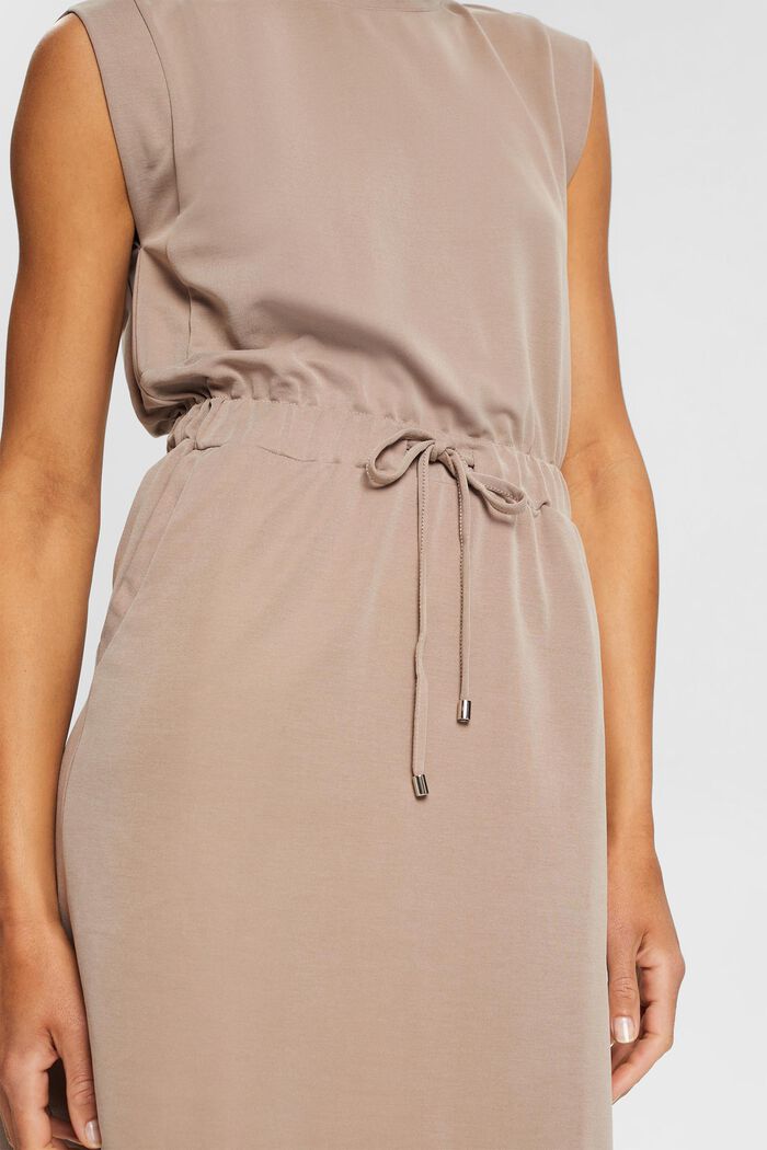 Z włóknem TENCEL™: sukienka z troczkiem, TAUPE, detail image number 0