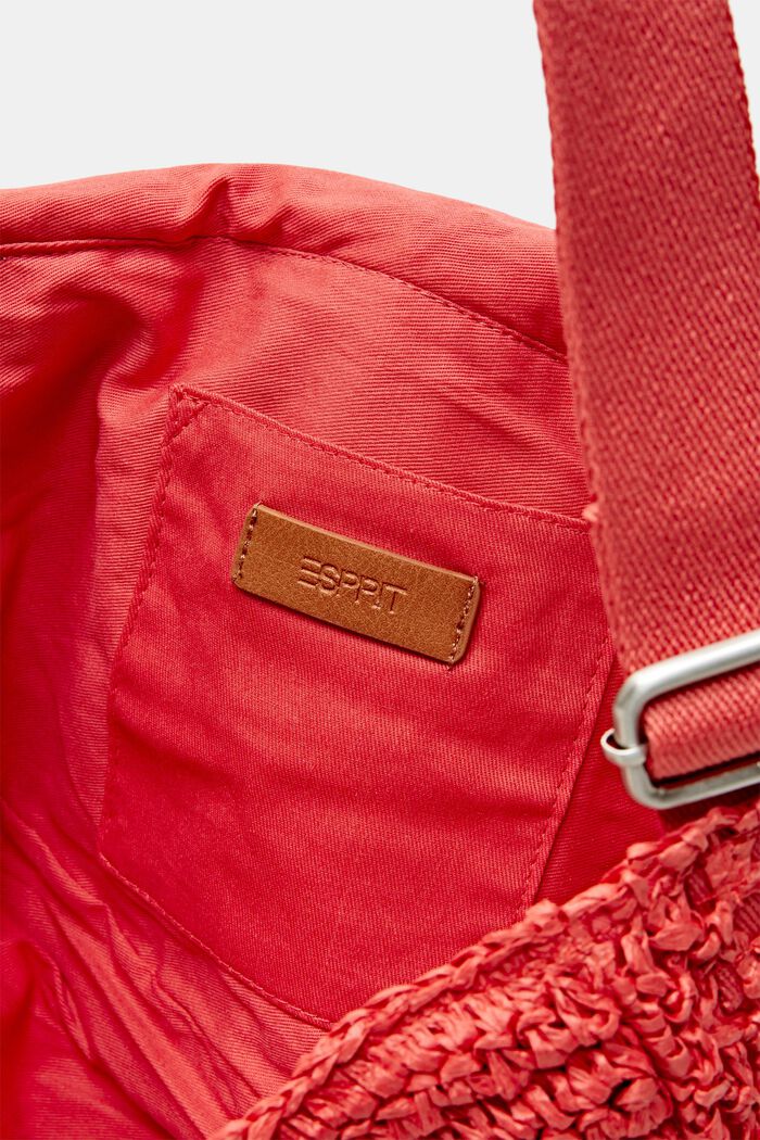 Słomkowa torba crossbody, ORANGE RED, detail image number 4