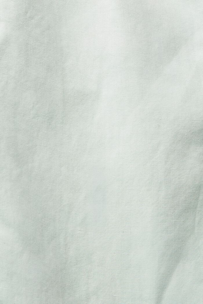 Z lnem: spodnie z listwą guzikową, DUSTY GREEN, detail image number 4