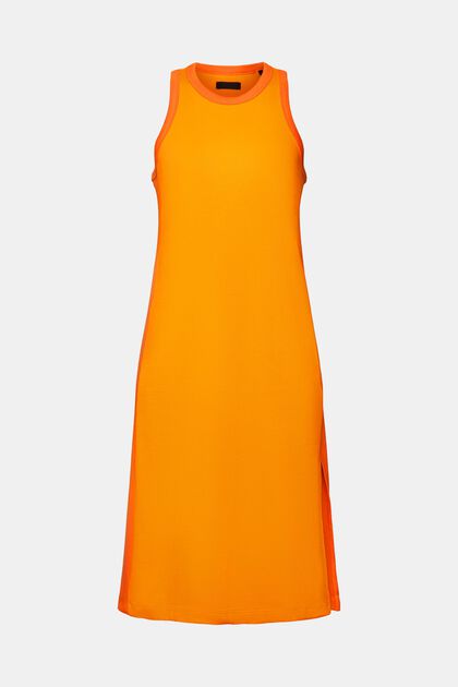 Sukienka midi z prążkowanego dżerseju, elastyczna bawełna