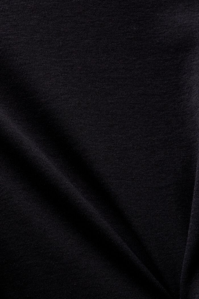 T-shirt z długim rękawem z bawełnianego dżerseju, BLACK, detail image number 5