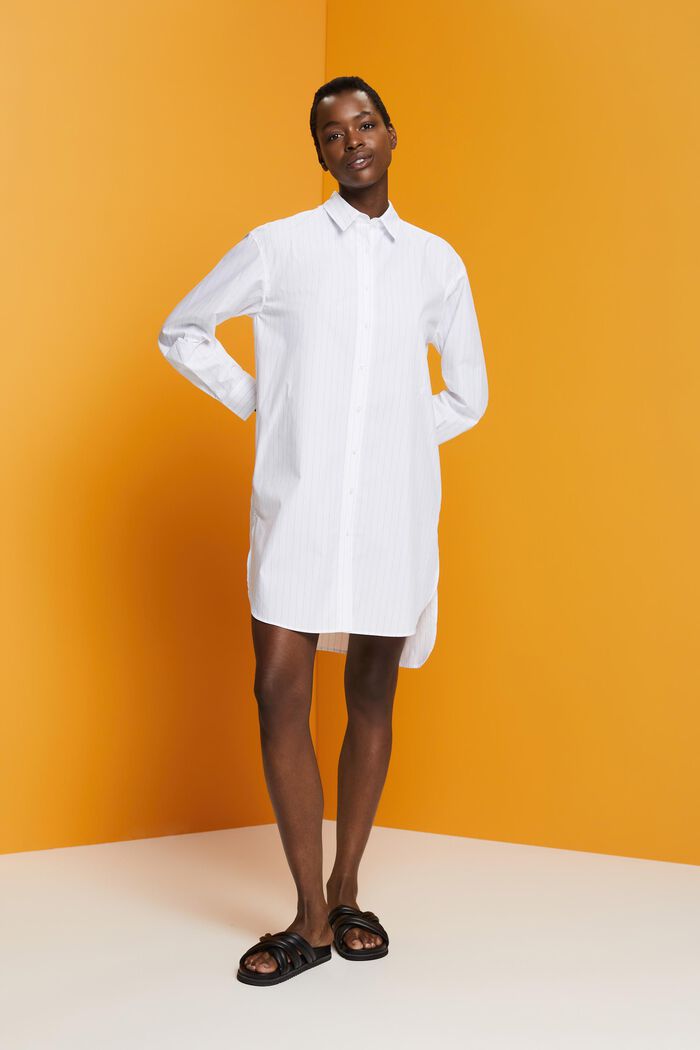 Koszulowa sukienka w paski, 100% bawełny, WHITE, detail image number 5