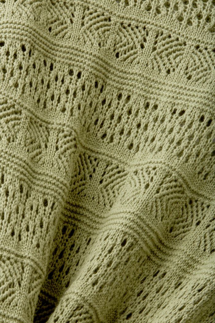 Sweter ze zrównoważonej bawełny z fakturą, LIGHT KHAKI, detail image number 5