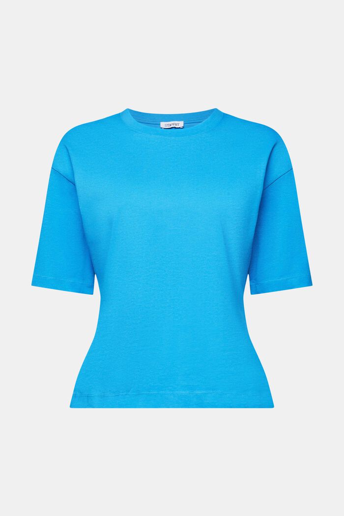T-shirt z okrągłym dekoltem i wcięciem w talii, BLUE, detail image number 6
