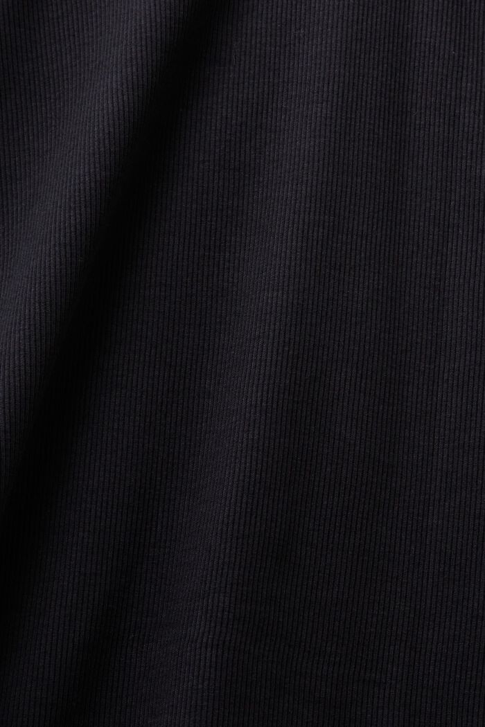 Bawełniana koszulka typu bokserka z nadrukiem, BLACK, detail image number 4