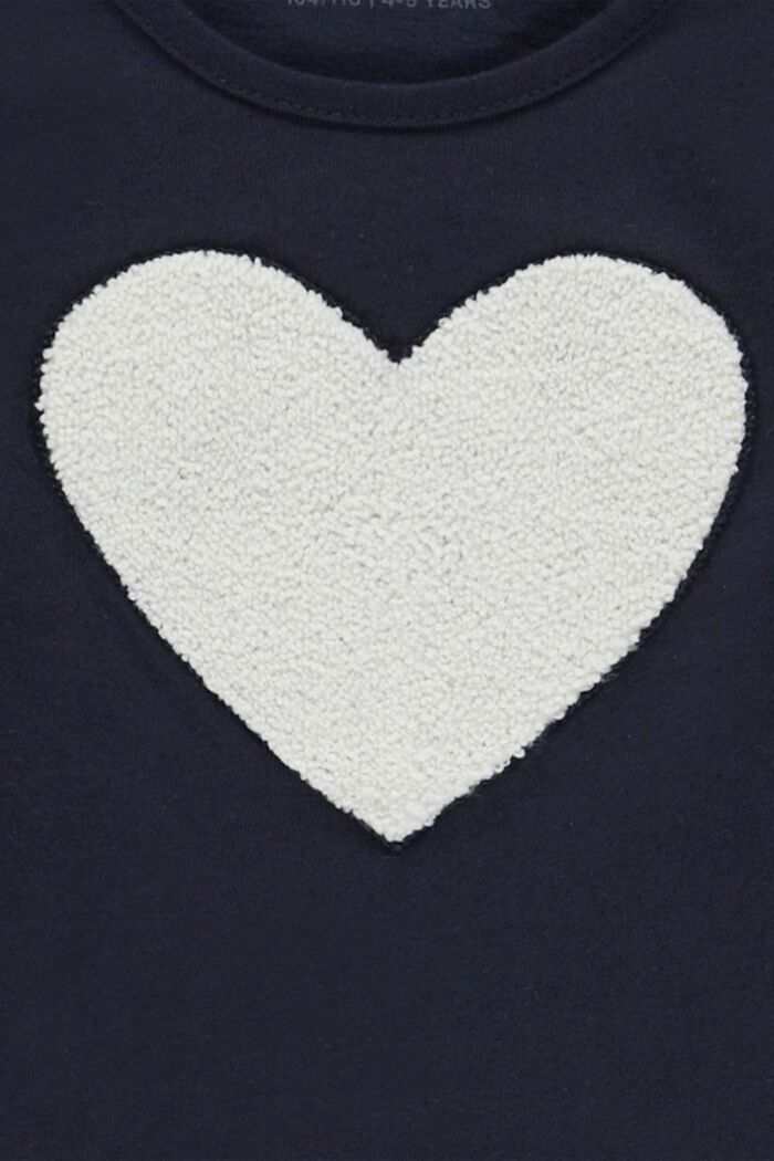 Koszulka z długim rękawem z logo w kształcie serca, NAVY, detail image number 2