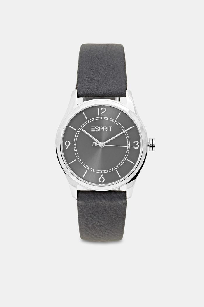 Wegański: zegarek z paskiem z ekoskóry, BLACK, overview