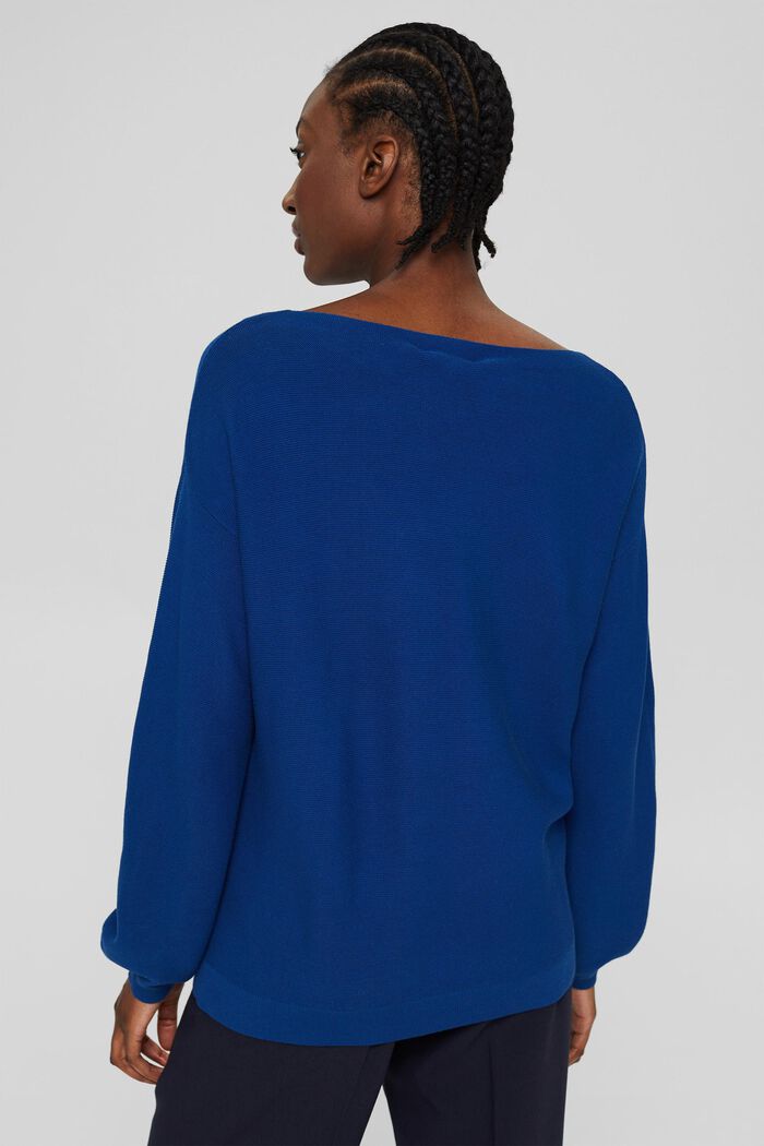 Dzianinowy sweter, 100% bawełny ekologicznej, BRIGHT BLUE, detail image number 3