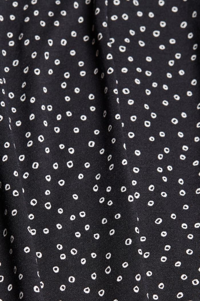 Bluzka z długim rękawem w drobne kwiatki z wiskozy LENZING™ ECOVERO™, BLACK, detail image number 4