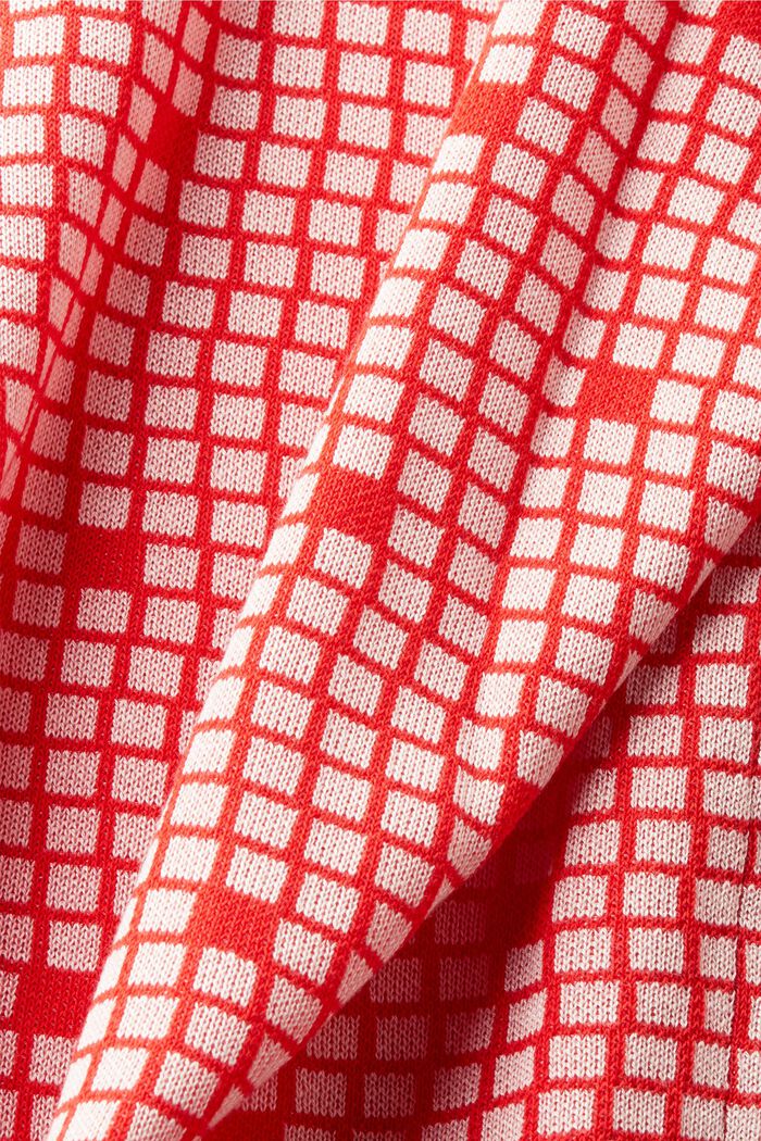 Żakardowa bluza z okrągłym dekoltem, RED, detail image number 5