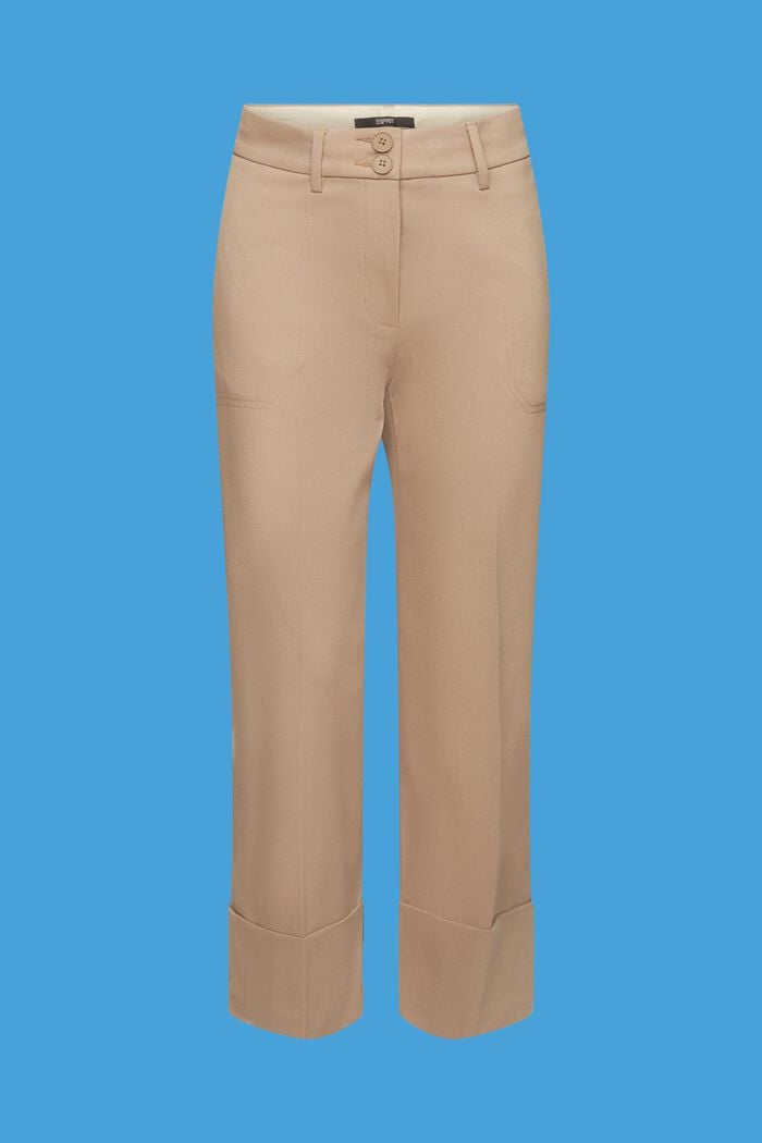 Skrócone spodnie z twillu, TAUPE, detail image number 7