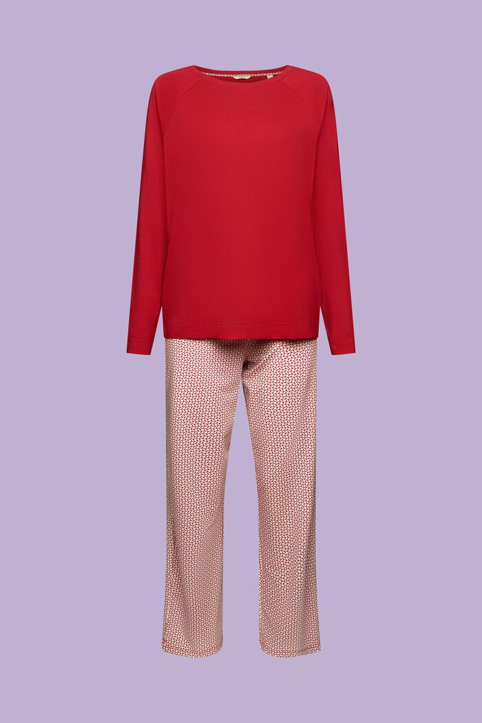Długa piżama z dżerseju, NEW RED, detail image number 5