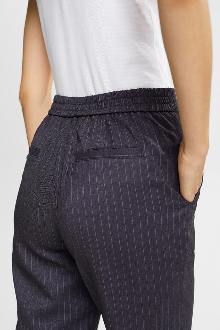 Spodnie w cienkie prążki, NAVY, detail image number 3
