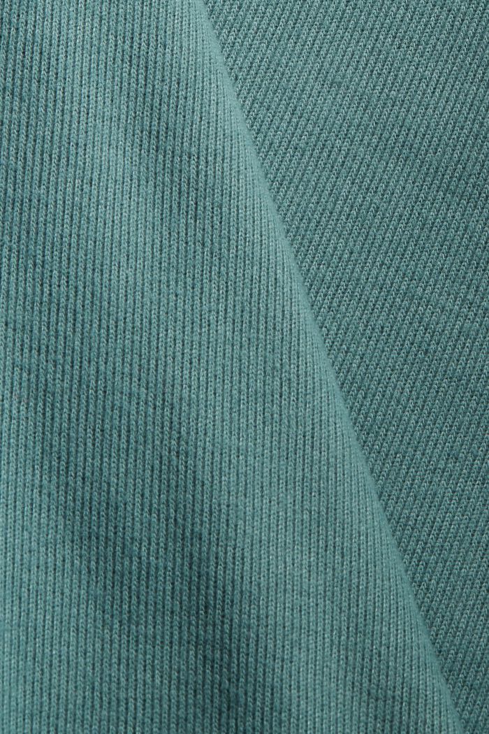 Bluza z stójką, mieszanka bawełny ekologicznej, TEAL BLUE, detail image number 4