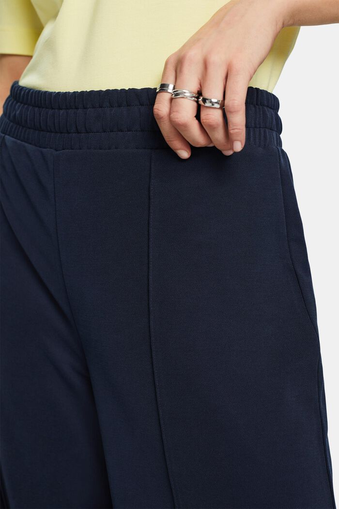 Spodnie bez zapięcia z szerokimi nogawkami i przeszyciami, NAVY, detail image number 4
