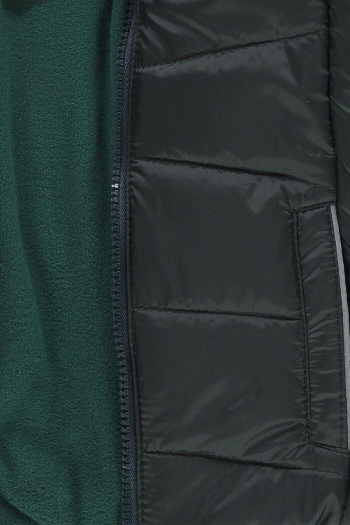 Pikowana kurtka z kontrastującą podszewką z polaru, DARK GREEN, detail image number 2