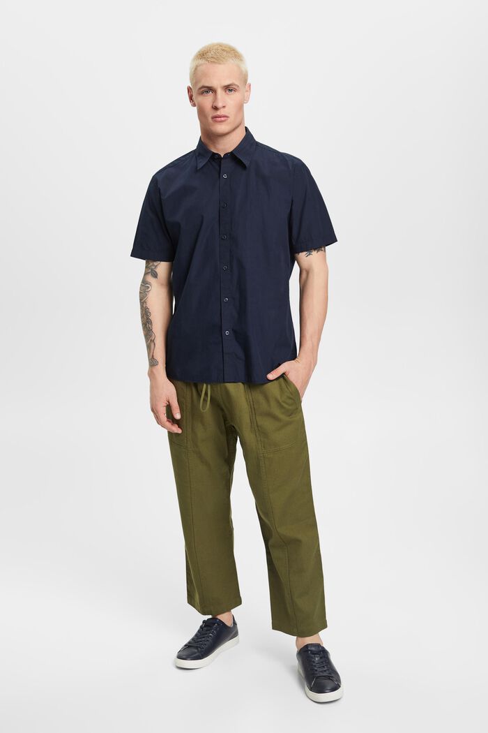 Koszula z ekologicznej bawełny z krótkimi rękawami, NAVY, detail image number 1